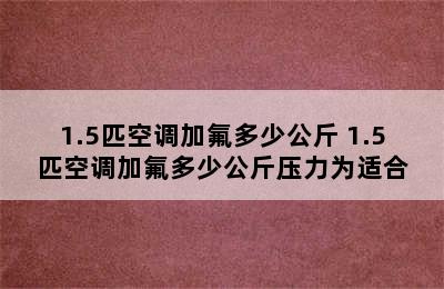 1.5匹空调加氟多少公斤 1.5匹空调加氟多少公斤压力为适合